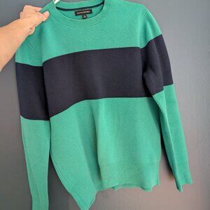 Men's Banana Republic Green & Navy Crewneck Sweater